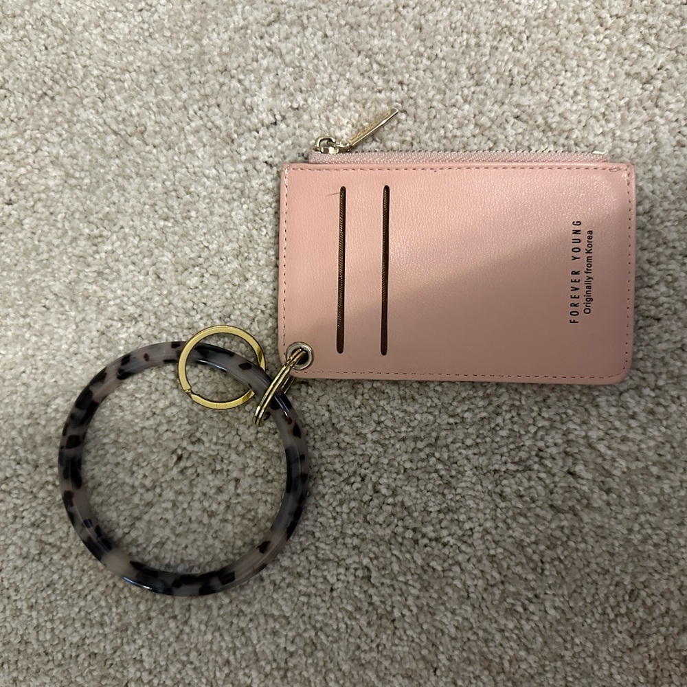 Forever Young Blush Wallet with Leopard Ring